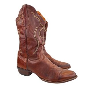 Dan Post Men’s Albany Brown Leather Round Toe Cowboy Boots
